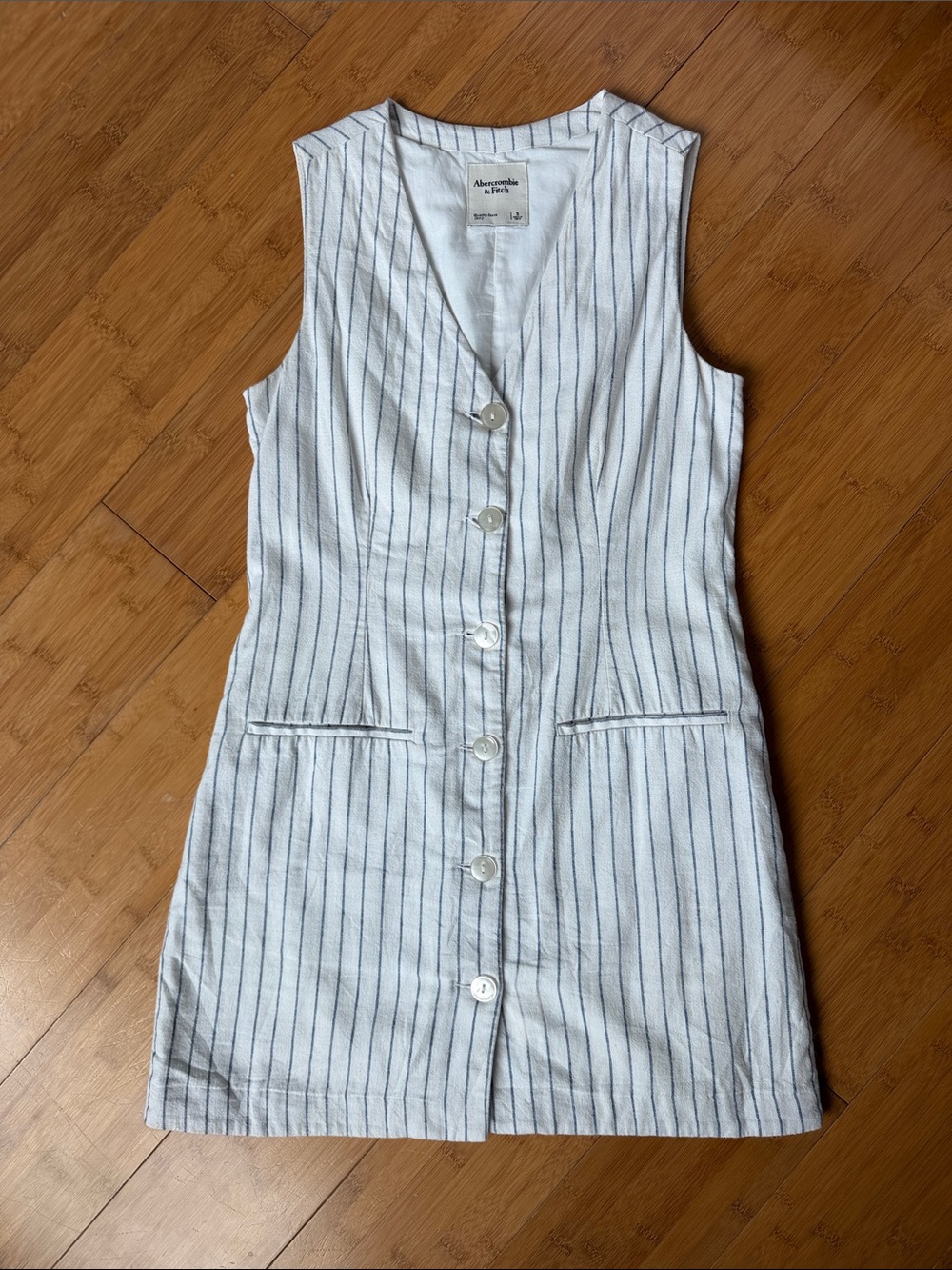 Abercrombie & Fitch Mara Linen-Blend Vest Mini Dress
